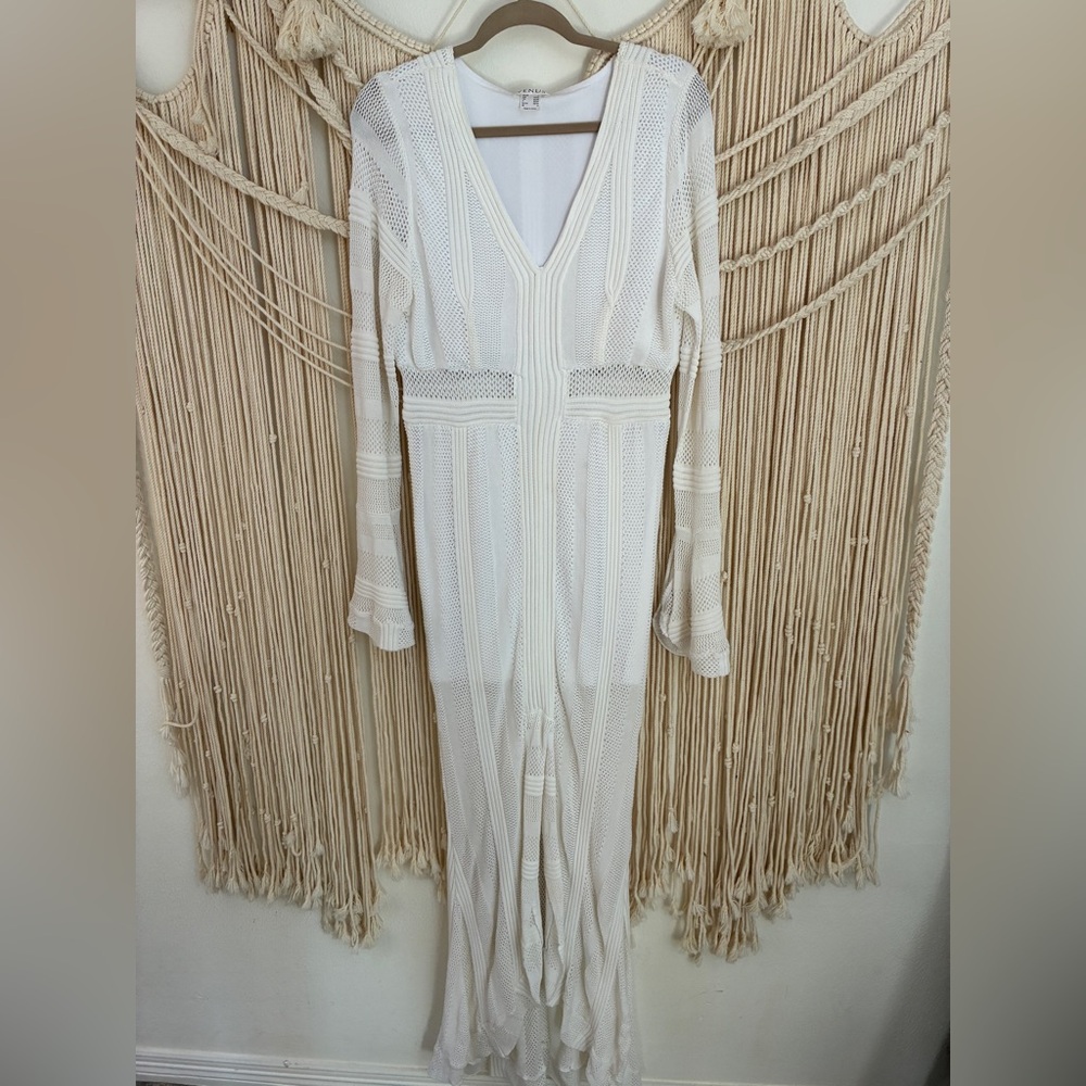 VENUS Crochet White Maxi Dress